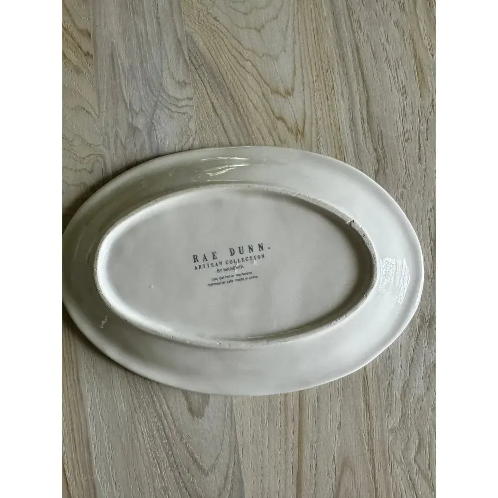 Set of 2 Rae Dunn Artisian Collection Hocus Pocus / Spooky Oval Plate Halloween